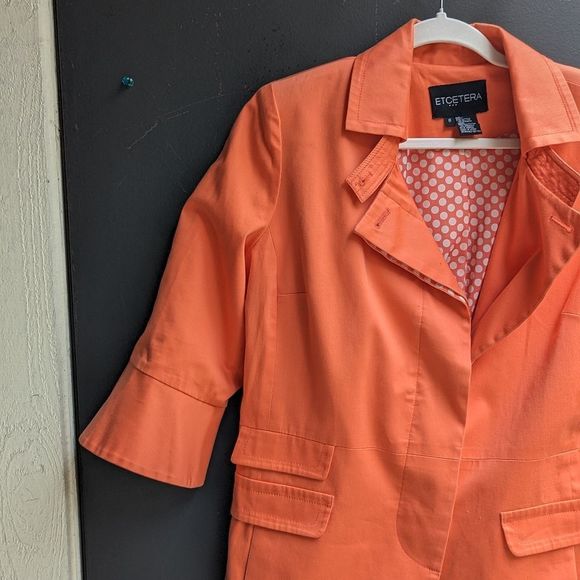 Etcetera Bell Sleeve Trenchcoat Peachy Coral - Picture 1 of 13